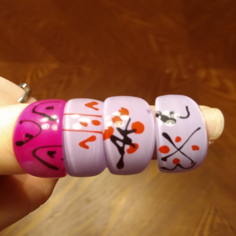 Purple Acrylic Rings - Picture 2 of 2